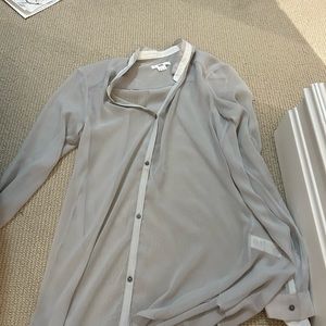 Grey helmet lang long sleeve blouse